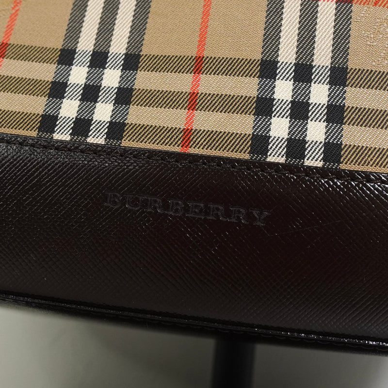 バーバリー ノバチェック ナイロンキャンバス / レザー ワンショルダーバッグ ベージュ / ブラウン - NEWSED