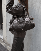 クロエ パディントン レザー ハンドバッグ メタリックグレー - NEWSED