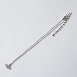 ヴィヴィアン・ウエストウッド オーブロゴ シルバー ラインストーン ネックレス 箱付き - NEWSED