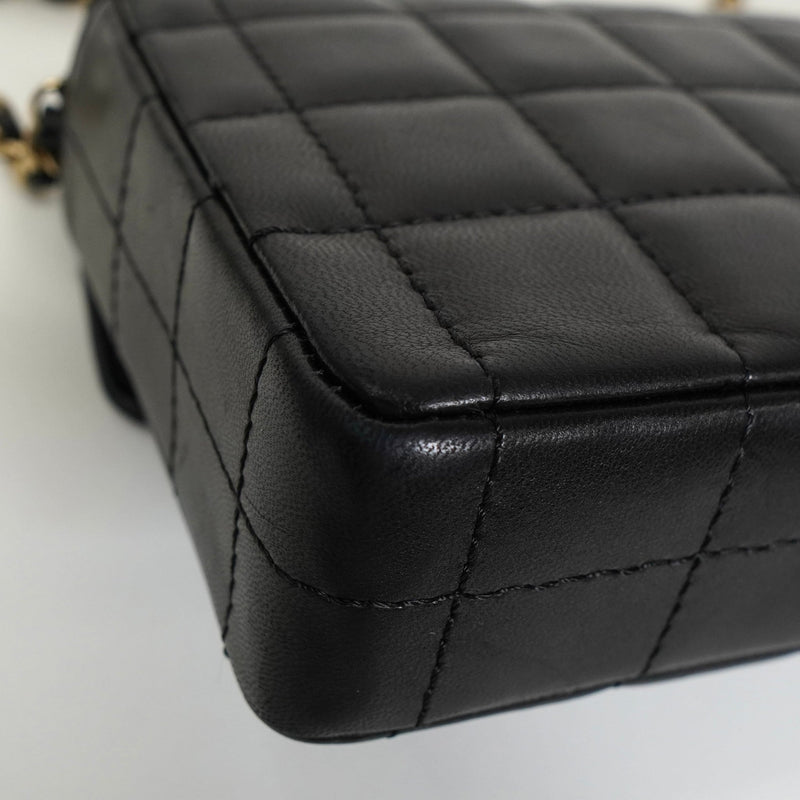 シャネル チョコバー ココマーク ターンロック チェーン セミショルダーバッグ ブラック - NEWSED