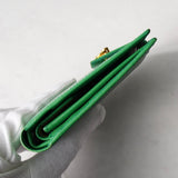 セリーヌ ゴールド ガンチーニ レザー 二つ折り財布 グリーン - NEWSED