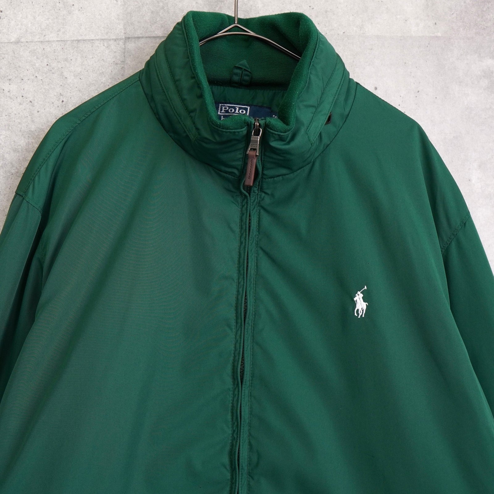 ポロ ラルフローレン ロゴ 刺繍 ナイロンジャケット ブルゾン グリーン