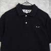 プレイ コムデギャルソン ハート ロゴ 半袖ポロシャツ ブラック