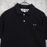 プレイ コムデギャルソン ハート ロゴ 半袖ポロシャツ ブラック - NEWSED