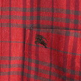 バーバリー ロンドン ロゴ チェック柄 長袖シャツ レッド - NEWSED