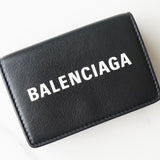 バレンシアガ エブリデイ レザー 三つ折り財布 コンパクトウォレット ブラック - NEWSED