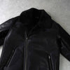 ダンケシェーン フェイクレザー ボアジャケット ライダースジャケット ブラック メンズ