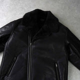 ダンケシェーン フェイクレザー ボアジャケット ライダースジャケット ブラック メンズ - NEWSED