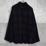 エヌハリウッド オンブレシャツ レーヨンシャツ 長袖シャツ ブラック - NEWSED