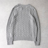 ポロ ラルフローレン ロゴ 刺繍 ケーブルニット グレー - NEWSED