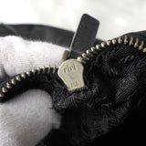 プラダ キルティング ポコノ テスート ナイロン サフィアーノ レザー ショルダーバッグ 三角プレート ブラック - NEWSED