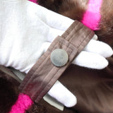 スタンド スタジオ 格子柄 ファー トートバッグ ハンドバッグ ブラウン / ピンク - NEWSED