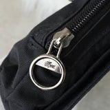 ラコステ ナイロン ミニショルダーバッグ ポーチ ロゴパッチ ブラック - NEWSED