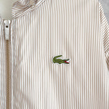 シュミーズ ラコステ ヴィンテージ フランス製 トラックジャケット ブルゾン ロゴパッチ ストライプ柄 ベージュ - NEWSED