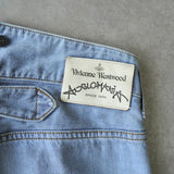 ヴィヴィアン ウエストウッド アングロマニア プリント デニム ジーンズ アイスブルー - NEWSED