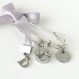 クリスチャン ディオール ストールピン ブローチ パープル ノベルティ グレー シルバー - NEWSED