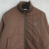 Fred Perry logo embroidery knit switching quilted jacket padded blouson brown
