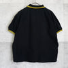 Fred Perry 徽标刺绣条纹短袖黑色 Polo 衫