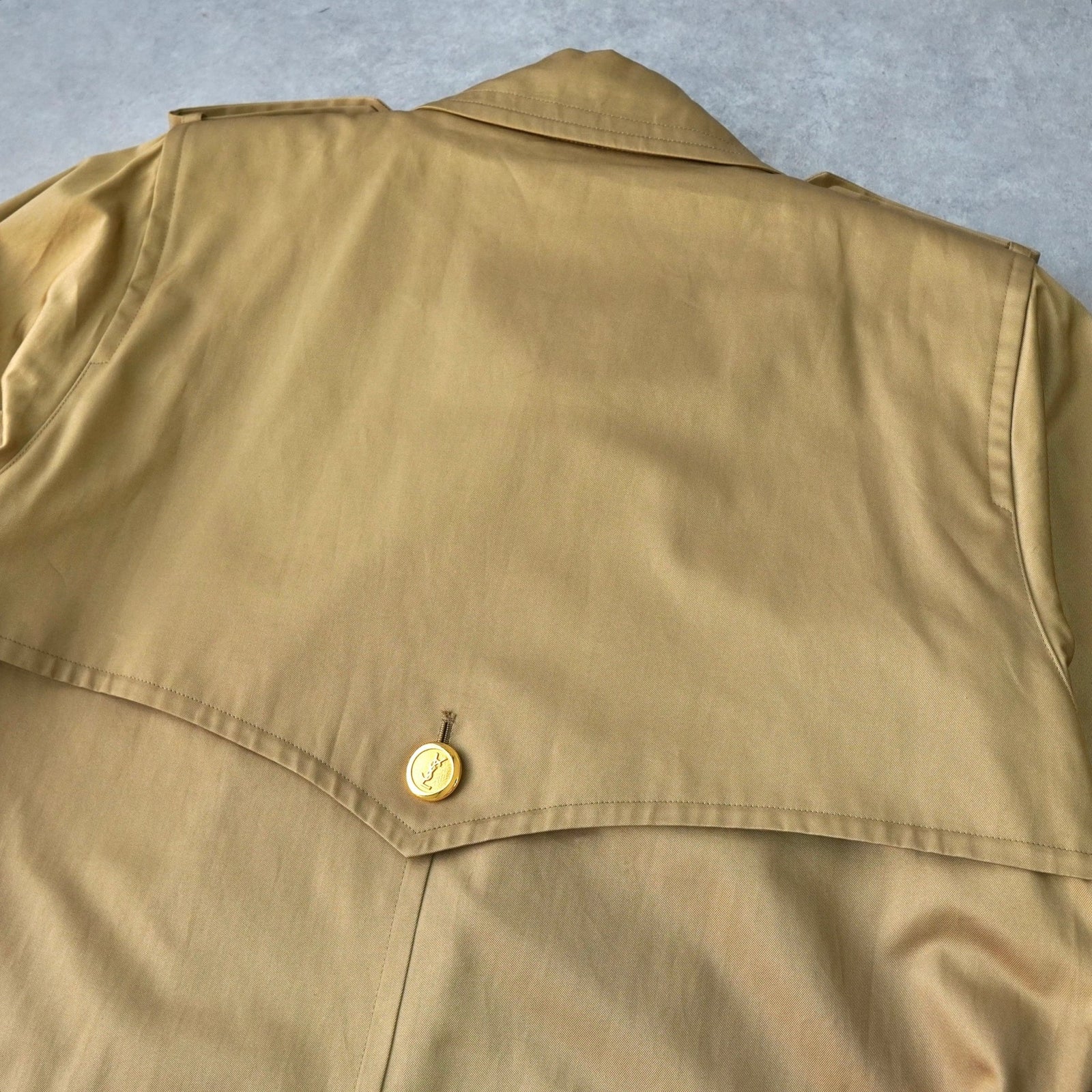 イヴ サンローラン ヴィンテージ 金ボタン レンチコート ウール