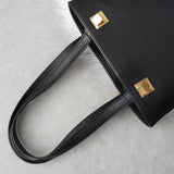 サルバトーレ フェラガモ ナイロンキャンバス レザー トートバッグ ハンドバッグ ブラック - NEWSED