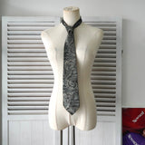 ミヤケ デザイン ヴィンテージ スタジオ シルク 総柄 ネクタイ カーキ - NEWSED