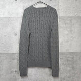 ポロ ラルフローレン スモールポニーロゴ ケーブル編み コットン ニット グレー - NEWSED