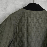 フレッドペリー リバーシブル ロゴ 刺繍 チェック柄 キルティングジャケット ブルゾン カーキ / グレー - NEWSED