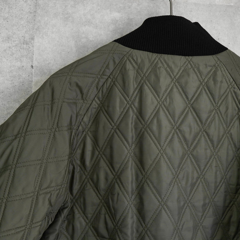 フレッドペリー リバーシブル ロゴ 刺繍 チェック柄 キルティングジャケット ブルゾン カーキ / グレー - NEWSED