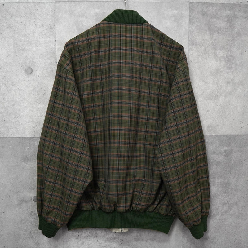 ラコステ リバーシブル ロゴパッチ チェック柄 スウィングトップ ブルゾン オフホワイト / カーキ - NEWSED