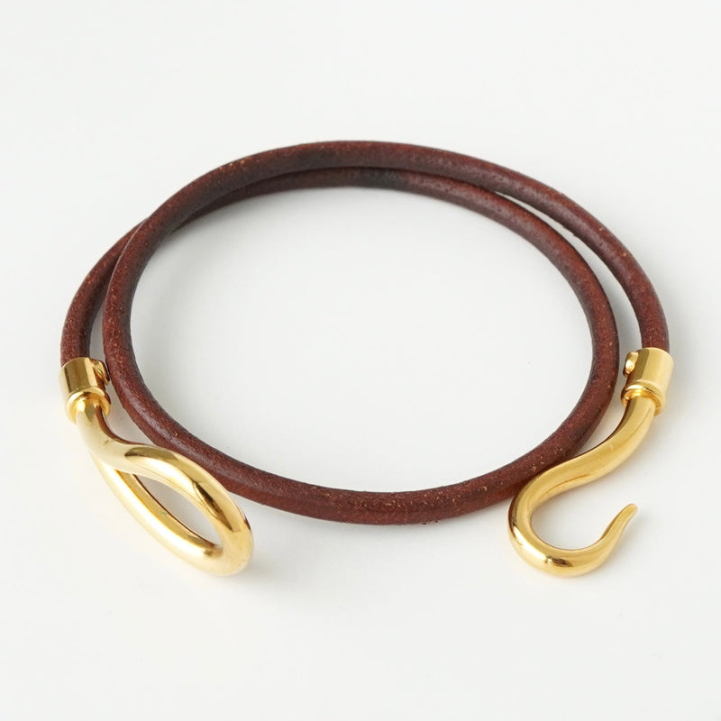 エルメス レザー ジャンボ チョーカー ブレスレットブラウン 箱付き - NEWSED