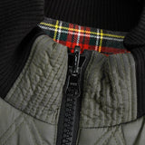 フレッドペリー リバーシブル ロゴ 刺繍 チェック柄 キルティングジャケット ブルゾン カーキ / グレー - NEWSED