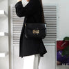 Celine Vintage Sulky 黑色皮革单肩包，配马车金属配件