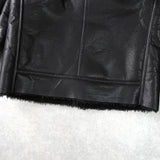 ダンケシェーン フェイクレザー ボアジャケット ライダースジャケット ブラック メンズ - NEWSED