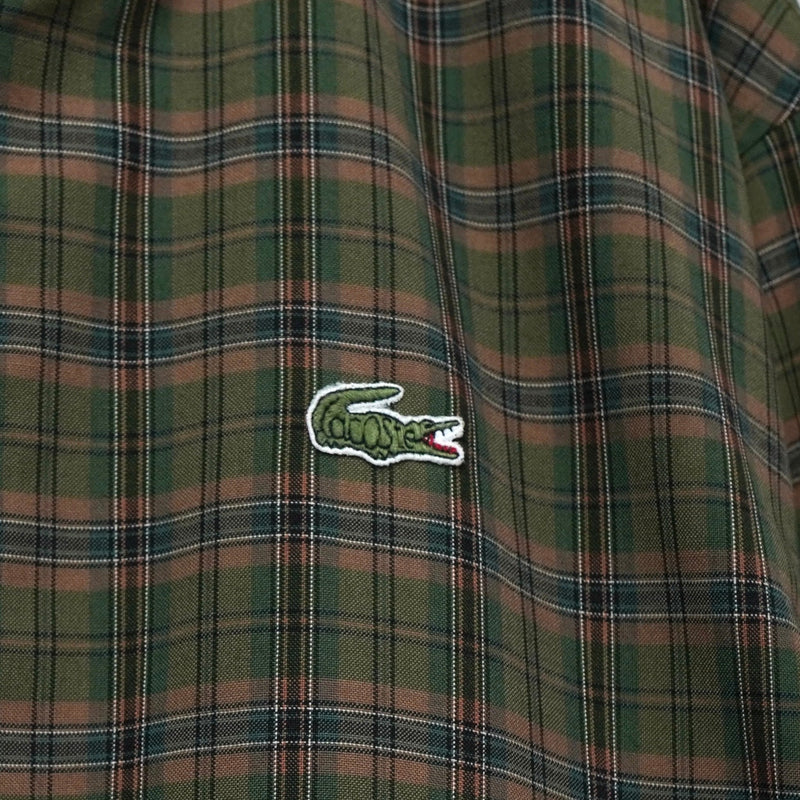 ラコステ リバーシブル ロゴパッチ チェック柄 スウィングトップ ブルゾン オフホワイト / カーキ - NEWSED