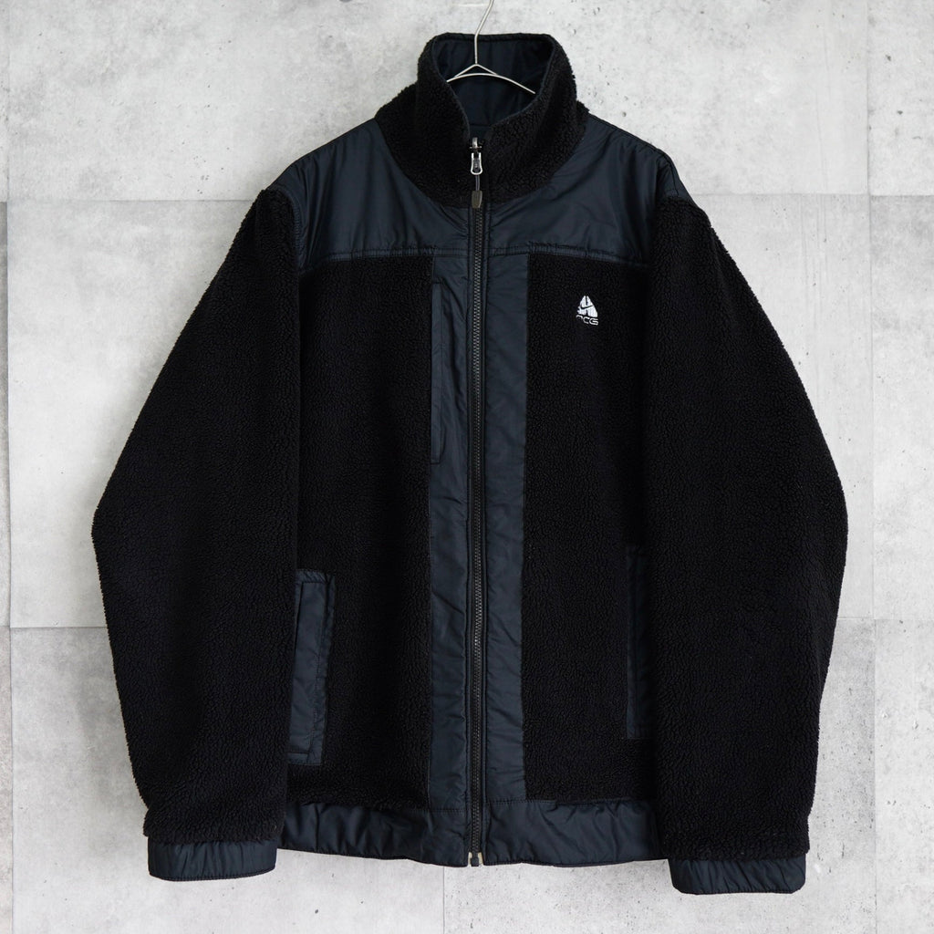 ナイキ エーシージー リバーシブル ボア ジャケット ナイロンジャケット ロゴ刺繍 ブラック