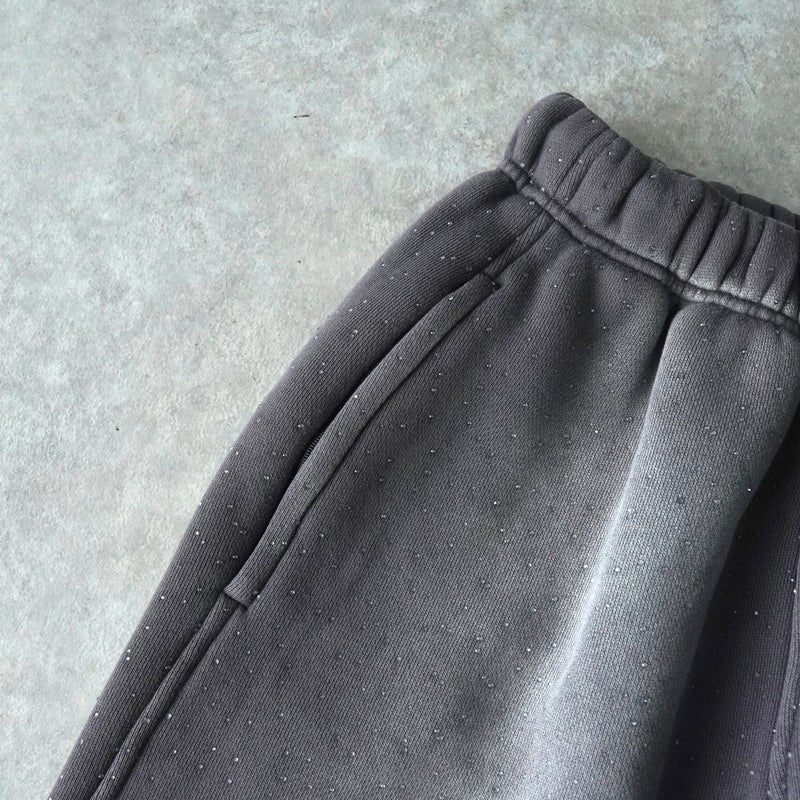 アレキサンダー ワン ロゴ ラインストーン スウェットパンツ グレー - NEWSED