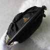 Prada nylon/leather ribbon handbag in black