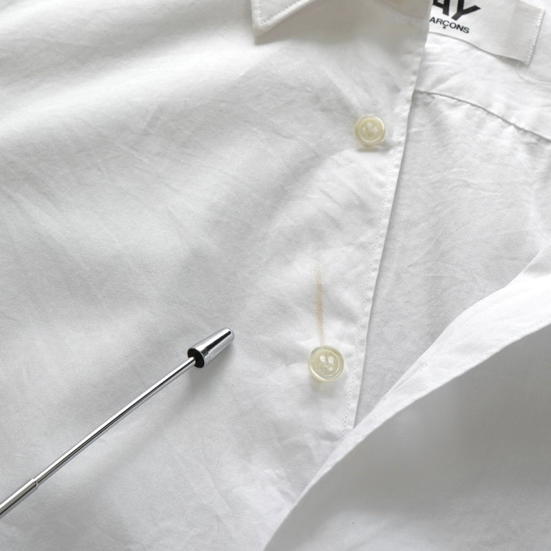 プレイ コム デ ギャルソン ハートロゴ 長袖シャツ ホワイト - NEWSED