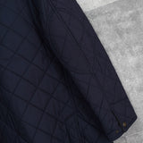 ポロ ラルフローレン スエード切り替え コーデュロイ襟 キルティングジャケット ネイビー - NEWSED