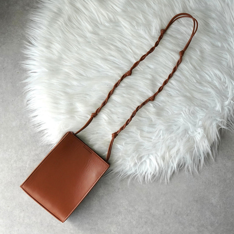 ジルサンダー タングル スモール レザー ショルダーバッグ ブラウン - NEWSED