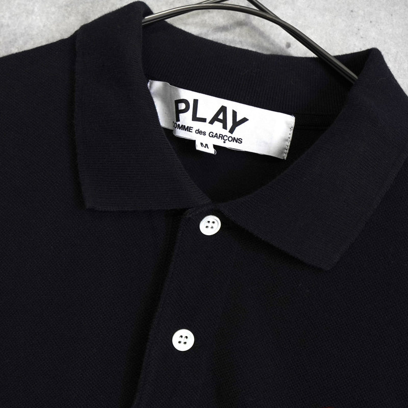 プレイ コムデギャルソン ハート ロゴ 半袖ポロシャツ ブラック - NEWSED