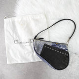 ディオール サドル 転写 キャンバス / レザー ワンショルダーバッグ ハンドバッグ ブルー - NEWSED