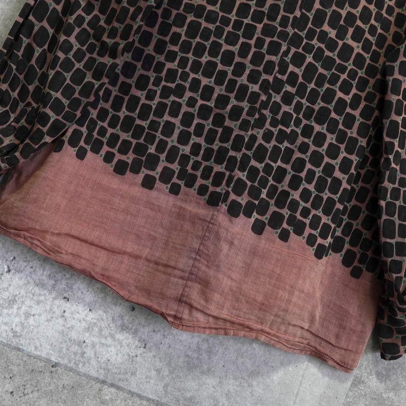 ドリス ヴァンノッテン シルク 総柄 長袖シャツ ブラウン - NEWSED