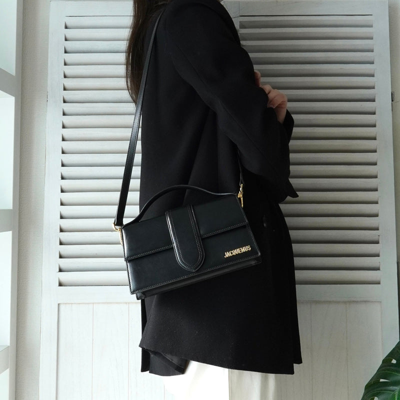 ジャックムス バンビーノ ラージ ショルダーバッグ ハンドバッグ ブラック - NEWSED