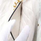 シャネル ココマーク マトラッセ ターンロック ラムスキン チェーン ショルダーバッグ ホワイト - NEWSED