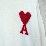 アミパリ アミ パリス ハートロゴ ニット アイボリー レディース - NEWSED