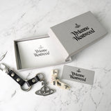 ヴィヴィアン ウエストウッド オーブ レザー キーリング チャーム キーホルダー シルバー ブラック 箱付き - NEWSED