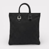 ロエベ アナグラム キャンバス / レザー トートバッグ ブラック - NEWSED