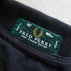 Fred Perry 徽标刺绣条纹短袖黑色 Polo 衫