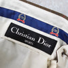 Christian Dior 羊毛休闲裤 长裤 格纹图案 棕色